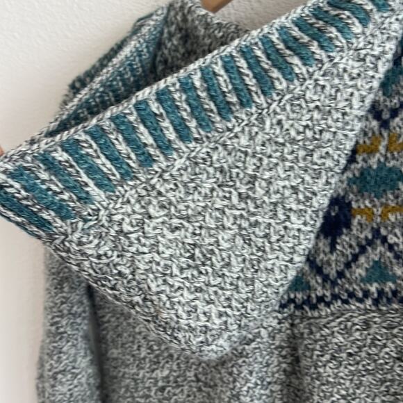 Royal Robbins Knit Zip Up Hoodie Sweater Wool Blend Women’s Large Blue Gray L - Picture 6 of 7